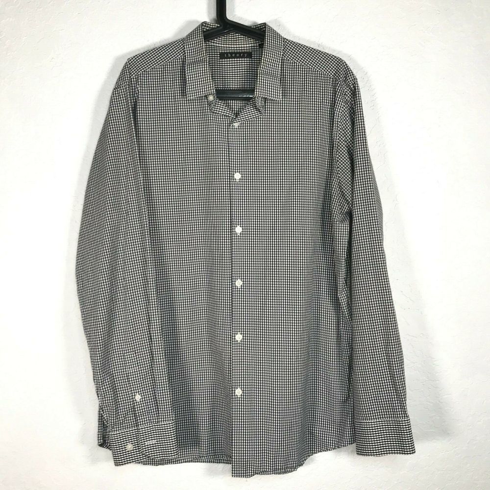 Theory Gingham Button Up Shirt